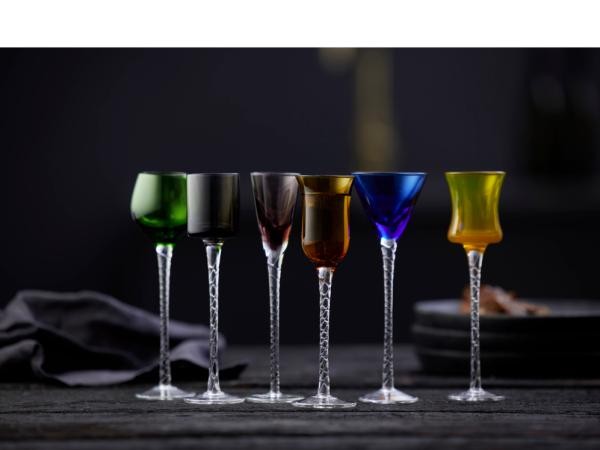 Lyngby Glas London Snapseglas 18 cm 6 stk. Assorterede