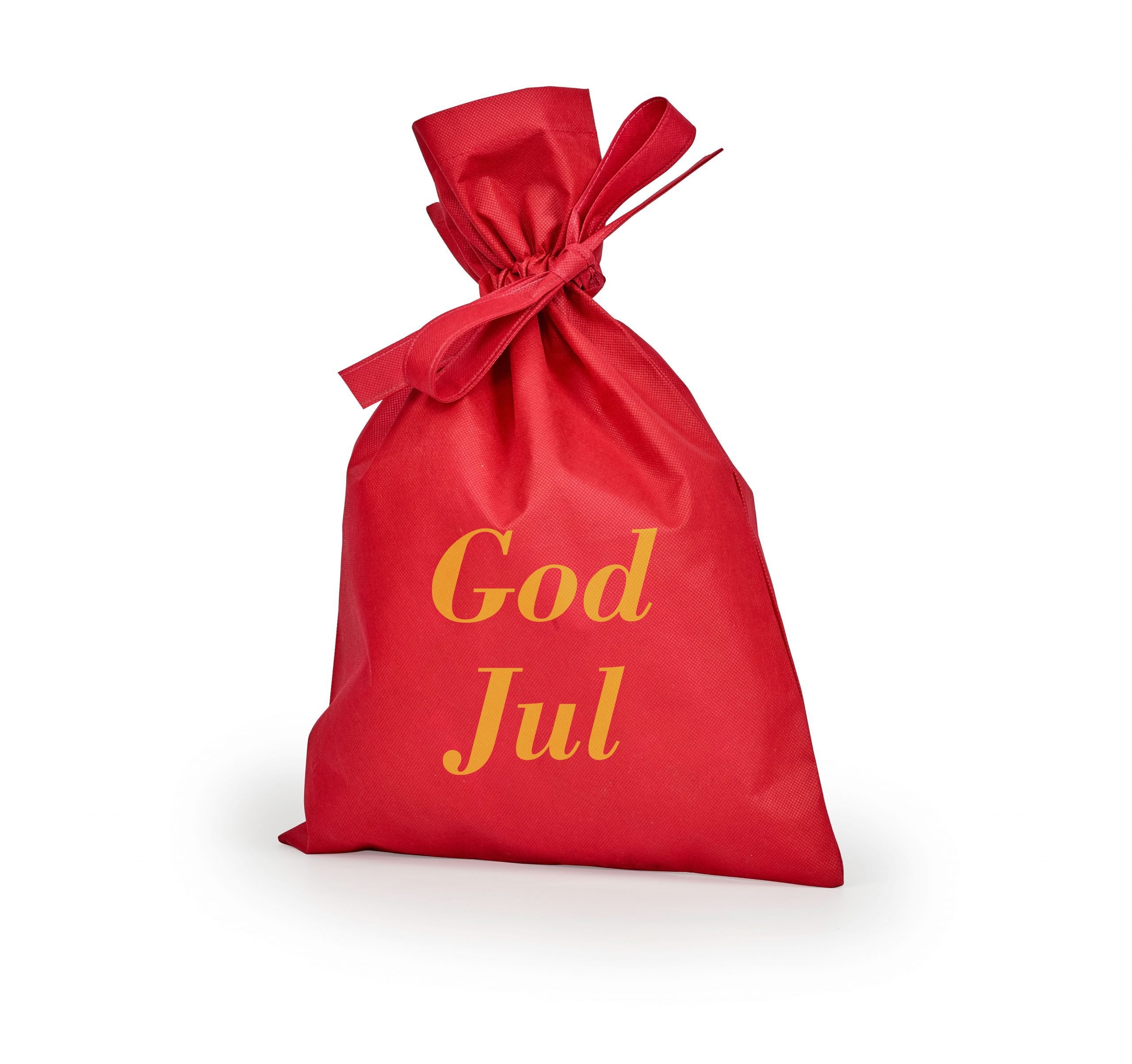 Sort stofpose m/tryk Glædelig Jul