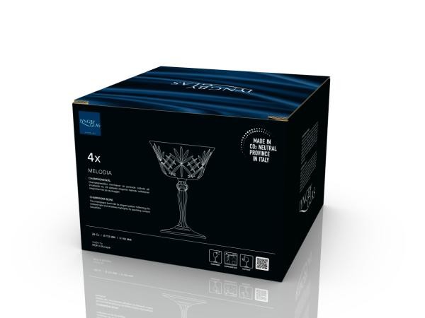 Lyngby Glas Krystal Melodia Champagneskål 26 cl 4 stk.