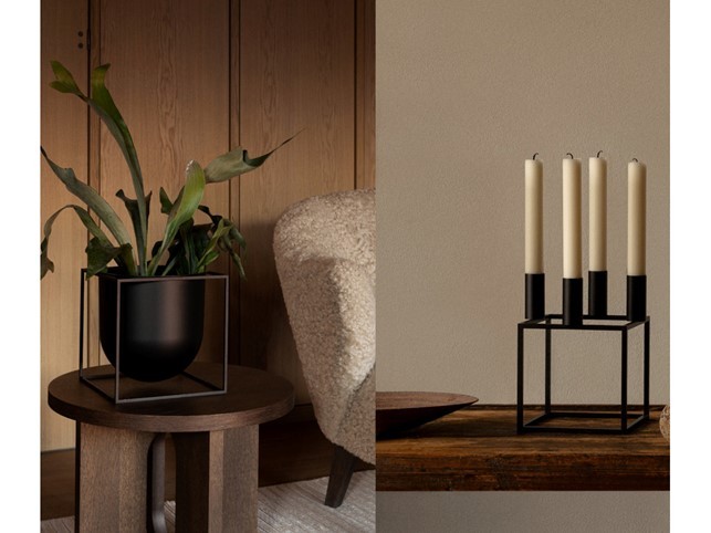 Kubus 4 & Flowerpot i Sort