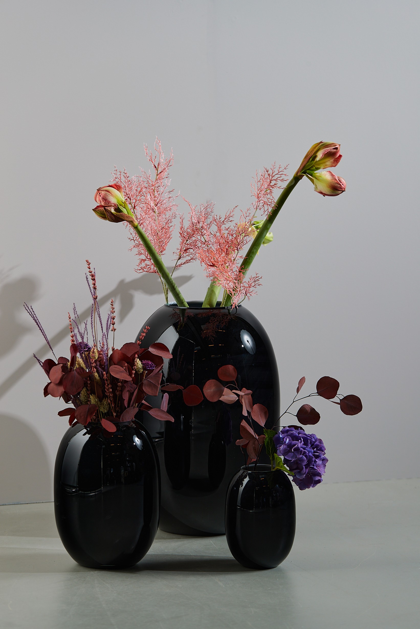 Sort/Opal Super glas Vase 16cm