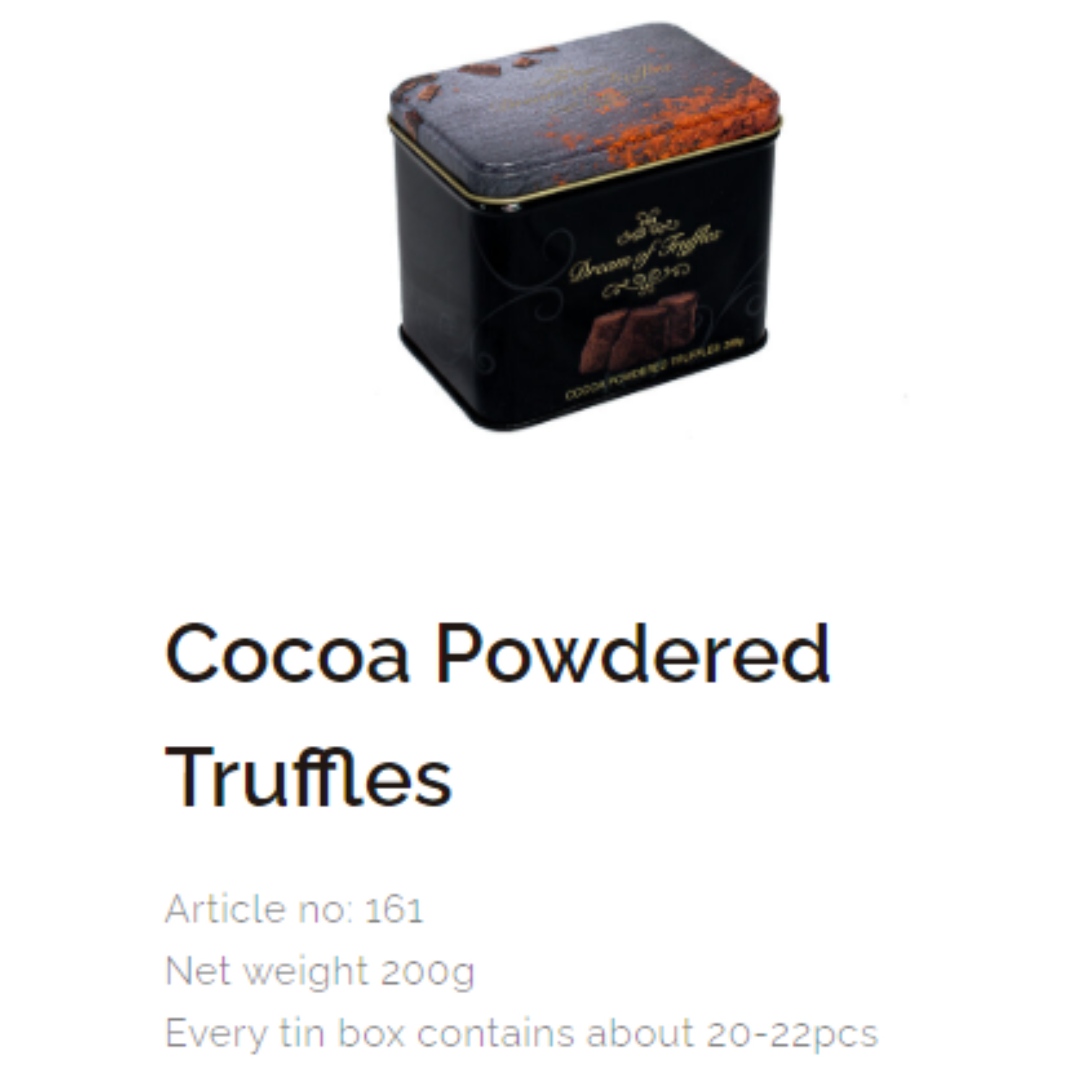 Cocoa Powdered Truffles - Dream of Sweden