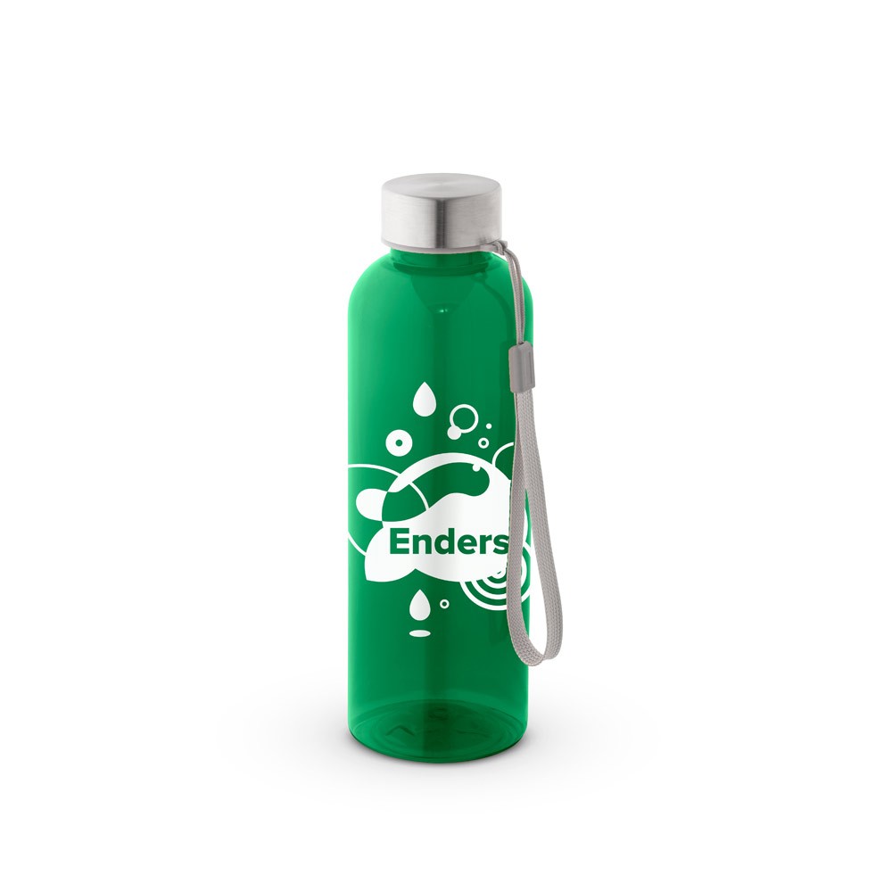 Genbrugs PET (100 % rPET)-flaske med blank, gennemsigtig finish 600 mL