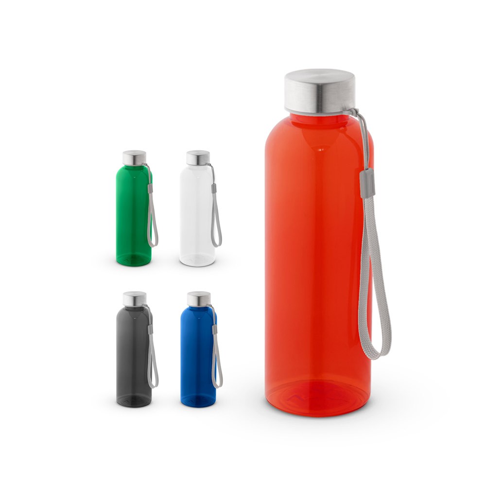 Genbrugs PET (100 % rPET)-flaske med blank, gennemsigtig finish 600 mL