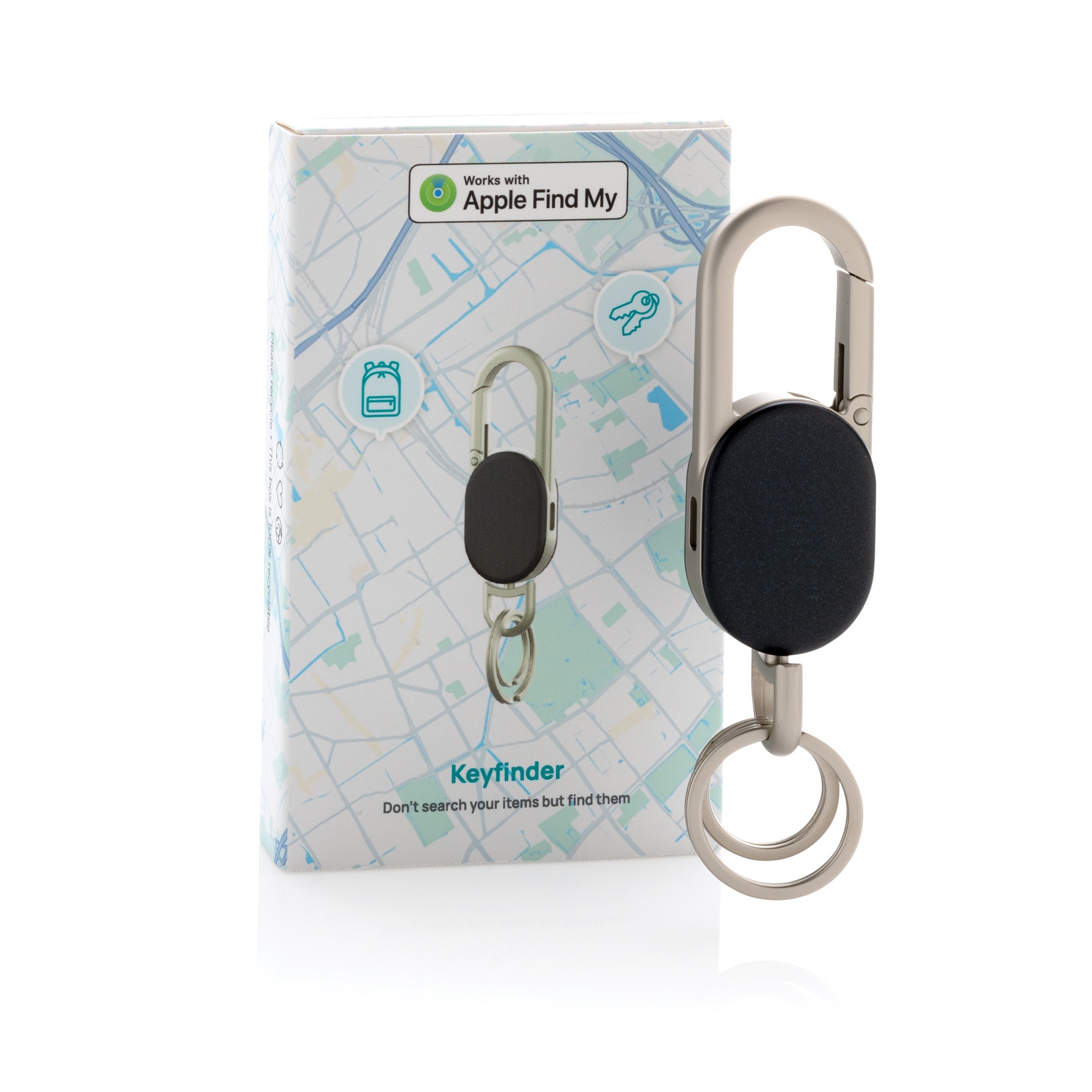 Keyfinder nøglering med global sporing og USB C