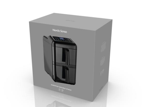 Nordic Sense Airfryer double stack 11,6 liter 2900 watt Sort