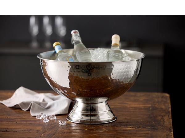 Funktion Champagnebowle Dia 39,8 x 23,5 cm 13 liter Hamret stål