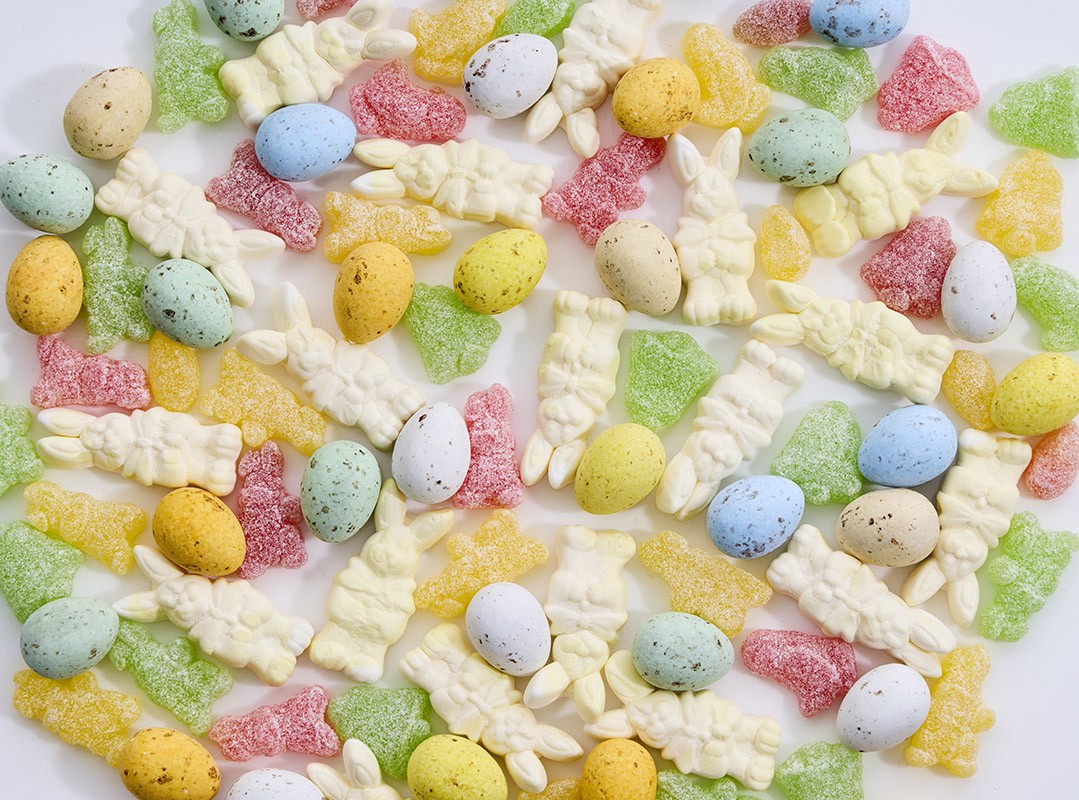 Sølvæg Lille m/nougat fugleæg, påskevingummi og skumharer, 134g