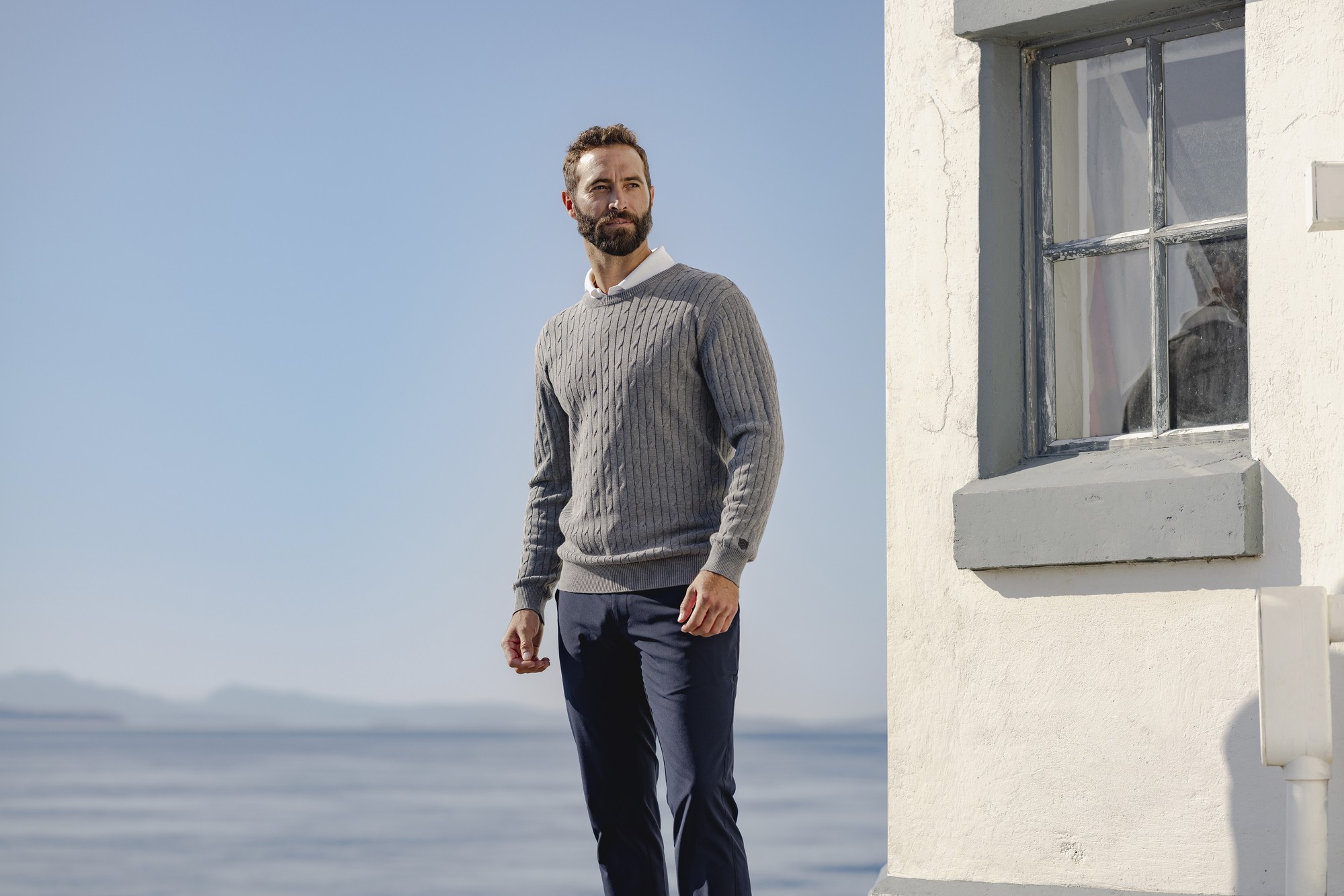 Winston - strik bluse med O hals
