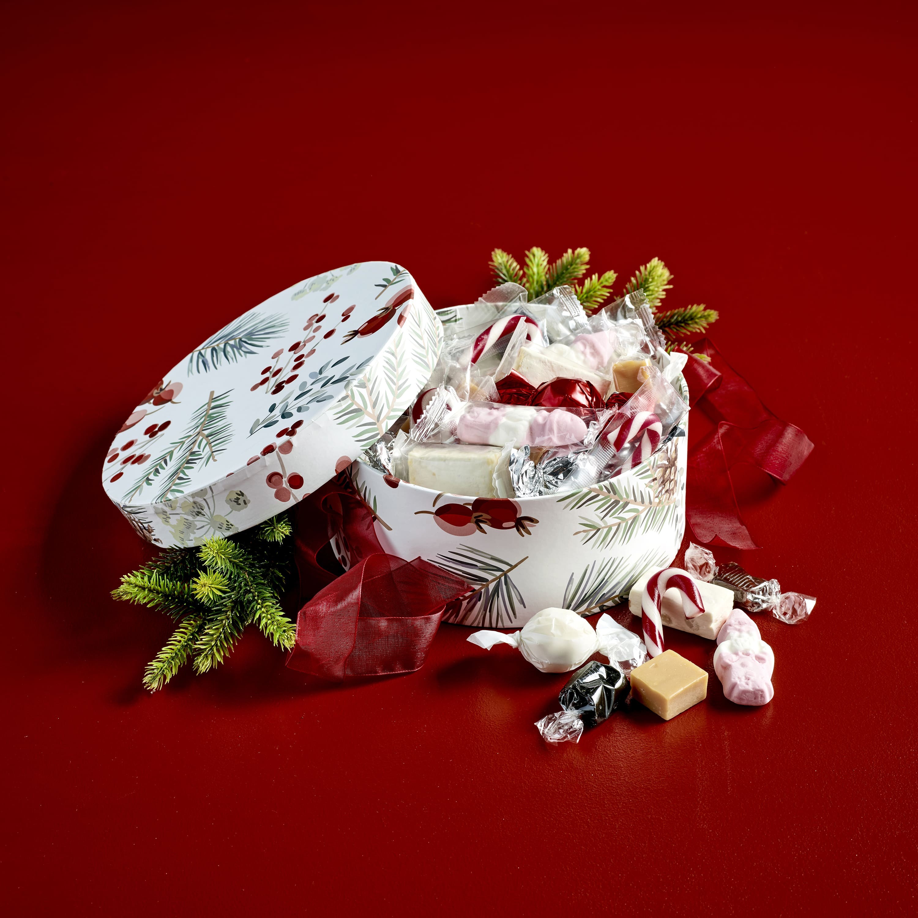 Hatteæske stor - Julemix 600 g.