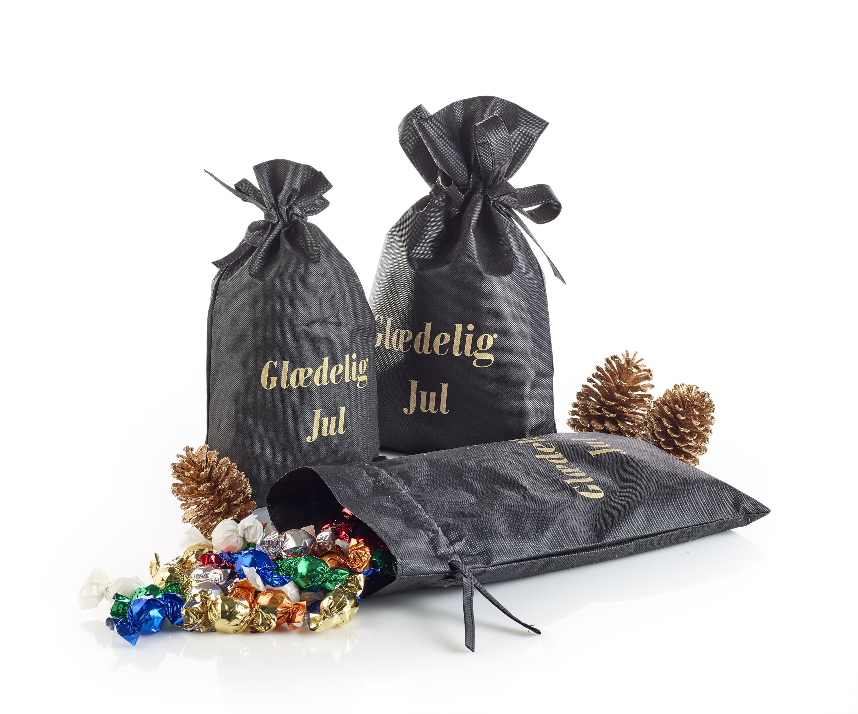 Stofposer Glædelig Jul m. Mixede Chokoladekugler