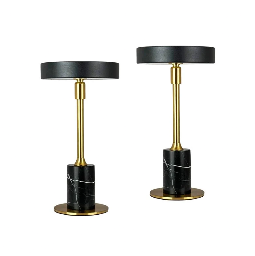 Starlight LED Mini Genopladelig Bordlampe 2 stk. Sort/Marmor