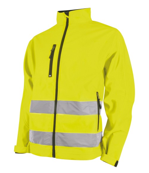 Unisex soft shell jakke i fluoriserende